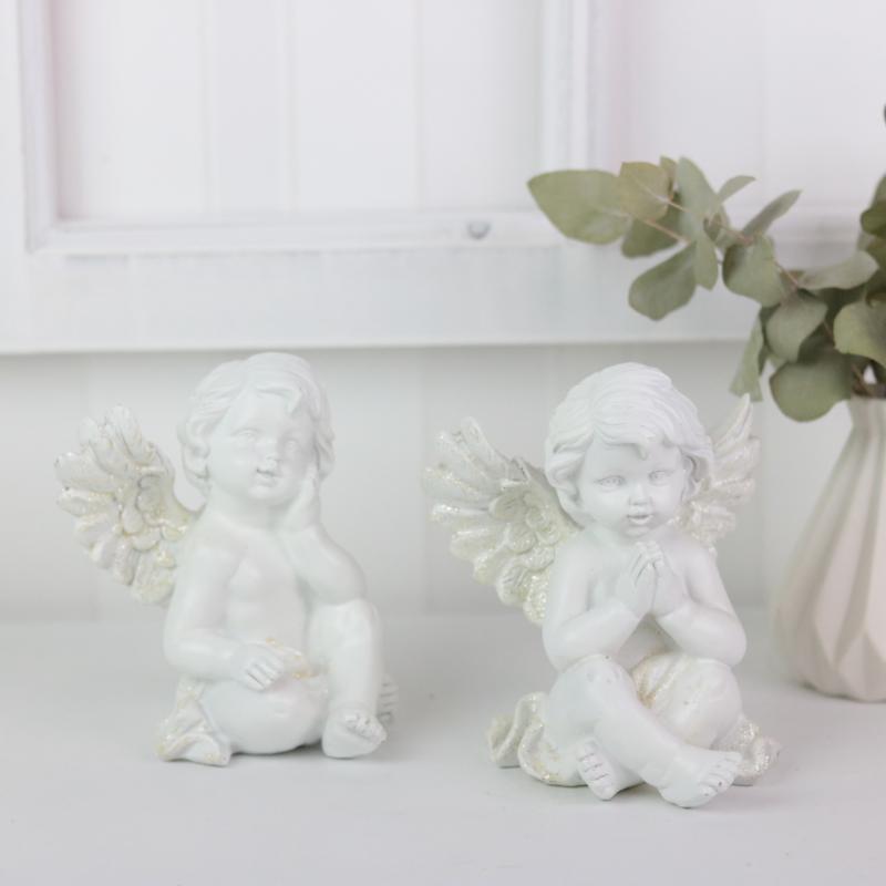 Sittande änglar med glitter 2-pack , hemmetshjarta.se
