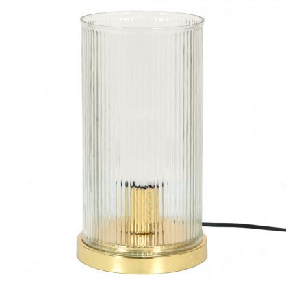 Bordslampa  15x27 cm Guldfrgat Glas Metall Rund , hemmetshjarta.se