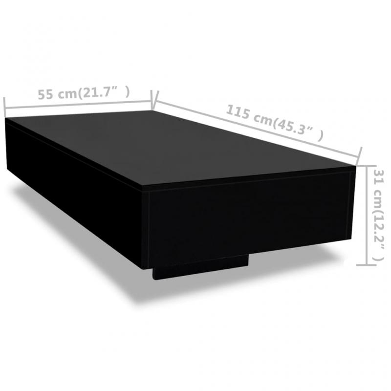 Soffbord hgglans svart 115x55x31 cm , hemmetshjarta.se