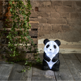 Utomhusdekorationsfigur Crystalo Panda 27x15cm 20 Ljus , hemmetshjarta.se