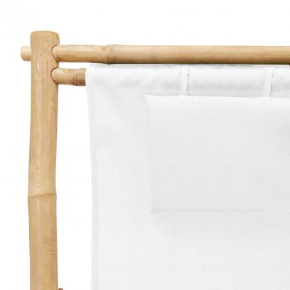 Solstol bambu och kanvas grddvit , hemmetshjarta.se