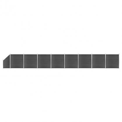 Staketpanel WPC svart 186x1484 cm 9 delar , hemmetshjarta.se