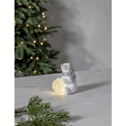 Juldekoration LED Polare Isbjrn 11 cm Vit , hemmetshjarta.se
