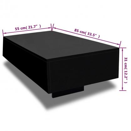 Soffbord hgglans svart 85x55x31 cm , hemmetshjarta.se