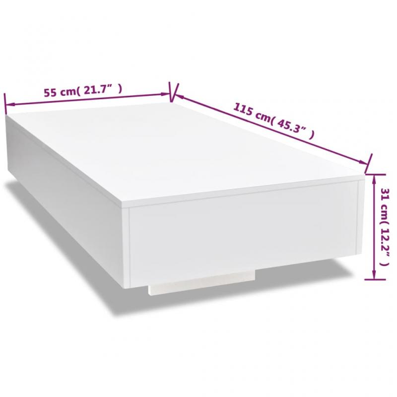Soffbord hgglans vit 115x55x31 cm , hemmetshjarta.se
