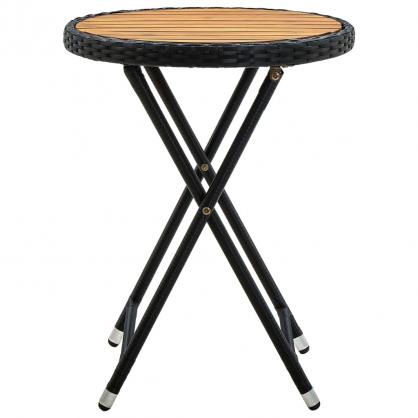 Hopfllbart bord  60x75 cm svart konstrotting och massivt akaciatr , hemmetshjarta.se