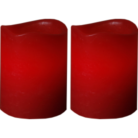 Batteridriven Blockljus LED May Röd 5x6cm 2-pack , hemmetshjarta.se
