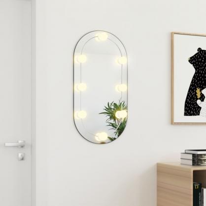 Vggspegel med LED-belysning oval 80x40 cm glas , hemmetshjarta.se