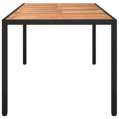 Matbord fr trdgrd 190x90x75 cm konstrotting och akaciatr svart , hemmetshjarta.se