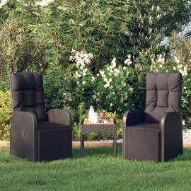 Justerbar trädgårdsstol konstrotting med fotstöd svart svart , hemmetshjarta.se