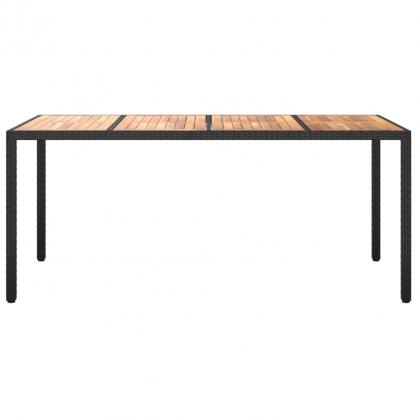 Matbord fr trdgrd 190x90x75 cm konstrotting och akaciatr svart , hemmetshjarta.se