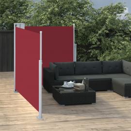 Infällbar sidomarkis för uteplats röd 100x600 cm dubbel , hemmetshjarta.se