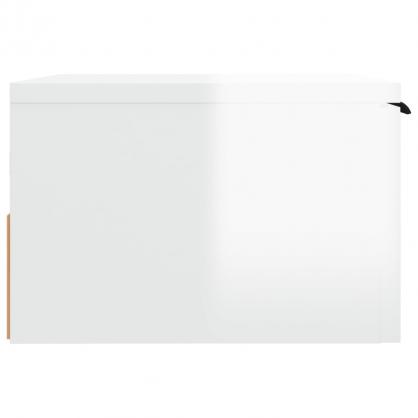 Vggmonterad sngbord vit hgglans 34x30x20 cm , hemmetshjarta.se