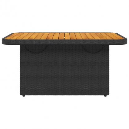 Matbord fr trdgrd 90x55x71 cm svart konstrotting och akaciatr , hemmetshjarta.se