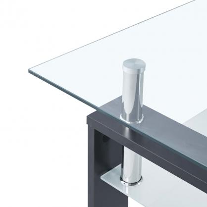 Soffbord 95x55x40 cm gr och transparent hrdat glas , hemmetshjarta.se