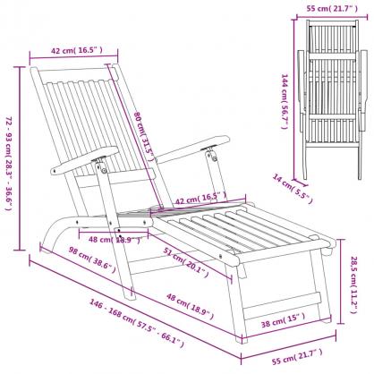 Dckstol med fotstd massivt akaciatr , hemmetshjarta.se