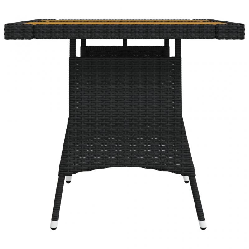 Matbord fr trdgrd 70x70x72 cm svart konstrotting och massiv akacia , hemmetshjarta.se