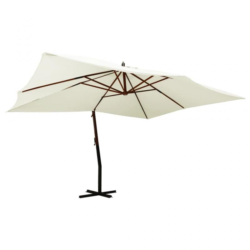 Frihngande parasoll med trstng 400x300 cm sandvit , hemmetshjarta.se