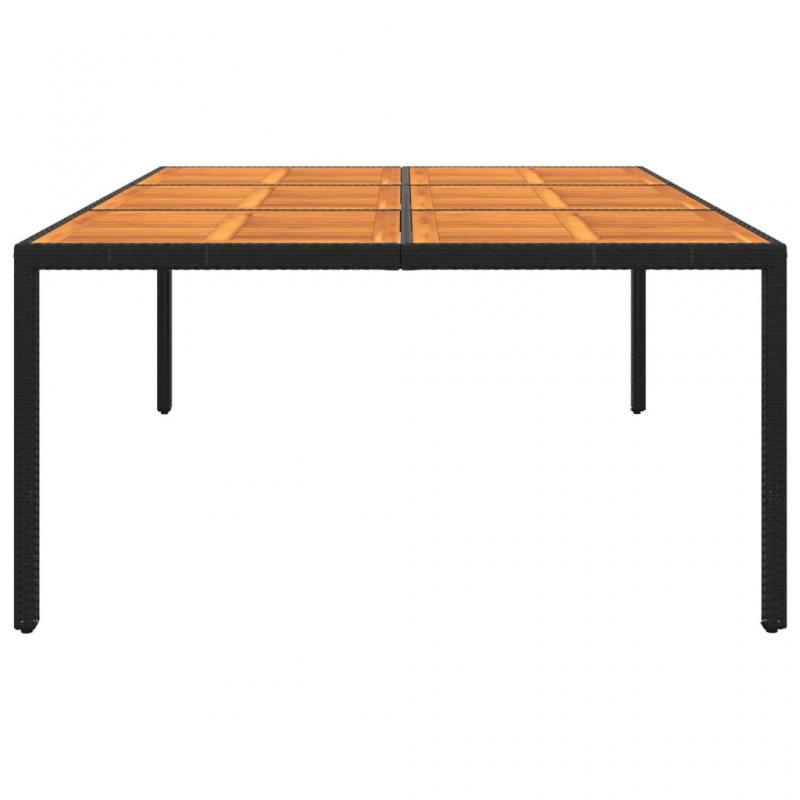 Matbord fr trdgrd 200x150x75 cm akaciatr och konstrotting svart , hemmetshjarta.se