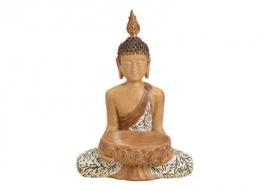 Dekoration Buddha beige sittande polyresin (B/H/D) 46x35x48 cm , hemmetshjarta.se
