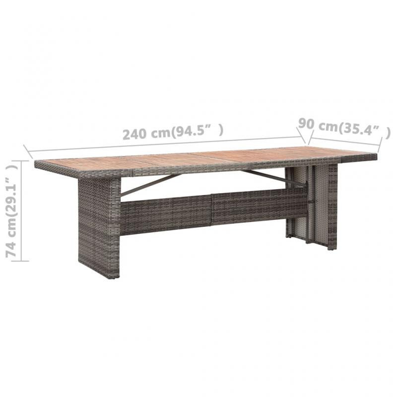 Matbord fr trdgrd 240x90x74 cm konstrotting och massivt akaciatr , hemmetshjarta.se