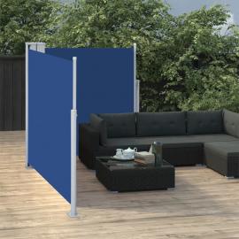 Infällbar sidomarkis för uteplats blå 100x600 cm dubbel , hemmetshjarta.se