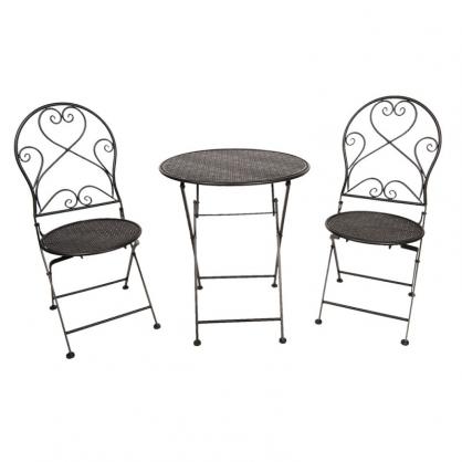 Cafset med 2 stolar och 1 bord Svart Bord  60x70 Stol 40x40x92 cm , hemmetshjarta.se