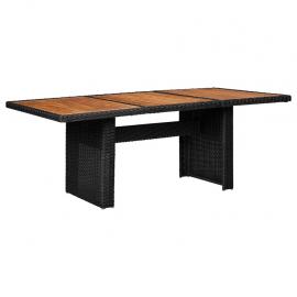 Matbord för trädgård 200x100x74 cm svart konstrotting , hemmetshjarta.se