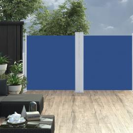 Infällbar sidomarkis för uteplats blå 117x600 cm dubbel , hemmetshjarta.se
