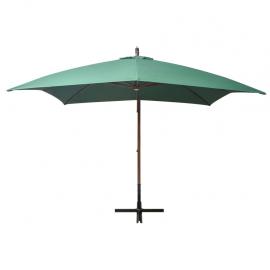 Frihängande parasoll med trästång 300x300 cm grön , hemmetshjarta.se