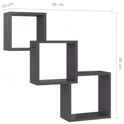 Kubhyllor 68x15x68 cm hgglans svart konstruerat tr , hemmetshjarta.se