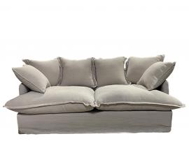Vecka 20 Gl. Fransk soffa i linne med 6 kuddar H84 / L190 / B104 cm linne , hemmetshjarta.se
