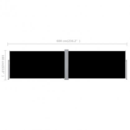 Infllbar sidomarkis fr uteplats svart 160x600 cm dubbel , hemmetshjarta.se