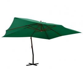 Frihängande parasoll med trästång 400x300 cm grön , hemmetshjarta.se