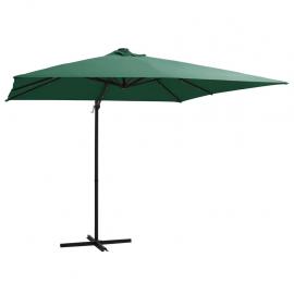 Frihängande parasoll med stång och LED grön 250x250 cm , hemmetshjarta.se