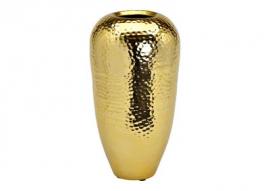 Dekorativ Vas Metall Guld (B/H/D) 18x36x18cm , hemmetshjarta.se