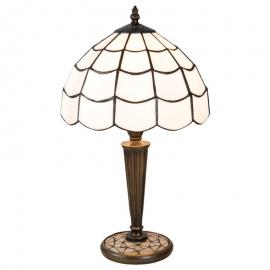 Bordlampa Tiffany Ø 25x43 Cm E27/Max 1x40W Vit, Brun Art Deco , hemmetshjarta.se