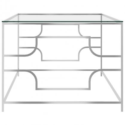 Soffbord rostfritt stl silver och hrdat glas 120x60x45 cm , hemmetshjarta.se