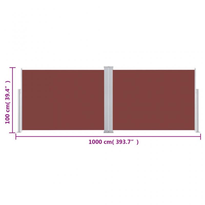Infllbar sidomarkis fr uteplats brun 100x1000 cm dubbel , hemmetshjarta.se