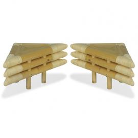 Sängbord 60x60x40 cm bambu naturlig 2 st , hemmetshjarta.se