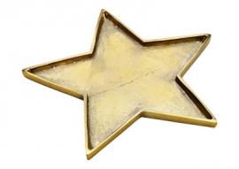 Dekorativt Fat Stjärna Metall Guld (B/H/D) 26x1,5x25cm , hemmetshjarta.se