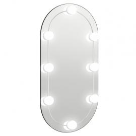 Väggspegel med LED-belysning oval 80x40 cm glas , hemmetshjarta.se