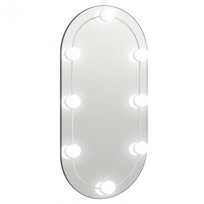 Vggspegel med LED-belysning oval 80x40 cm glas , hemmetshjarta.se