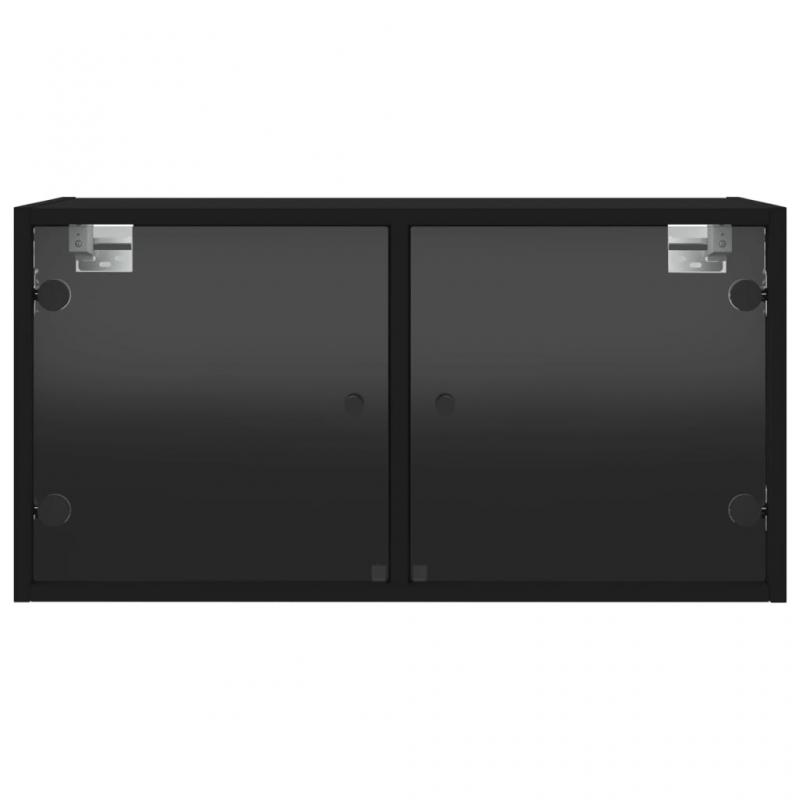Vggskp svart 68,5x37x35 cm med glasdrrar , hemmetshjarta.se