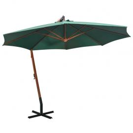 Frihängande parasoll med trästång 350 cm grön , hemmetshjarta.se