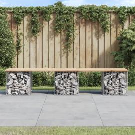 Trädgårdsbänk gabion-design 203x44x42 cm massiv furu , hemmetshjarta.se