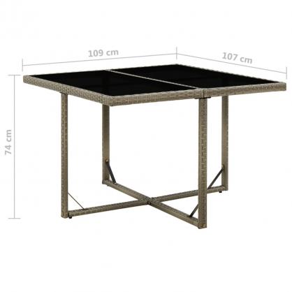 Matbord fr trdgrd 109x107x74 cm gr konstrotting och glas , hemmetshjarta.se