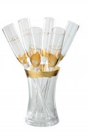 Champagneglas i Hink Glas Transparent/Guld 4x35x11,5 , hemmetshjarta.se