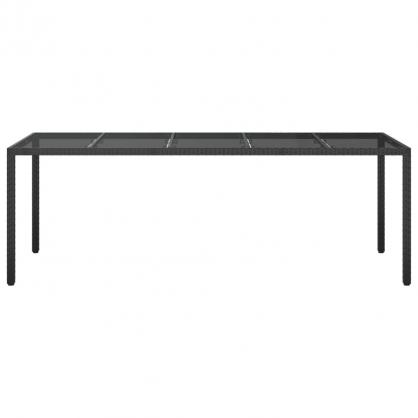 Matbord fr trdgrd 250x100x75 cm svart och konstrotting , hemmetshjarta.se
