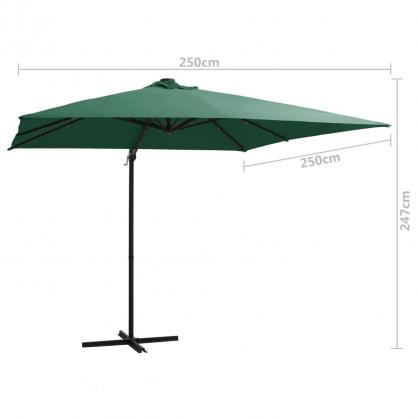 Frihngande parasoll med stng och LED grn 250x250 cm , hemmetshjarta.se